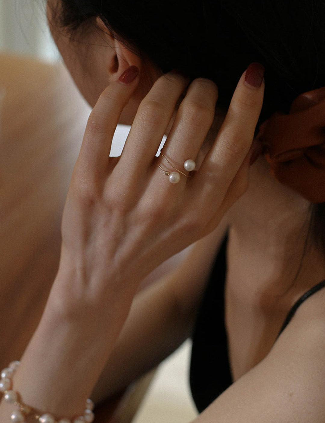 Love and the City Pearl Double Wrapped Ring - Gembea Jewelry