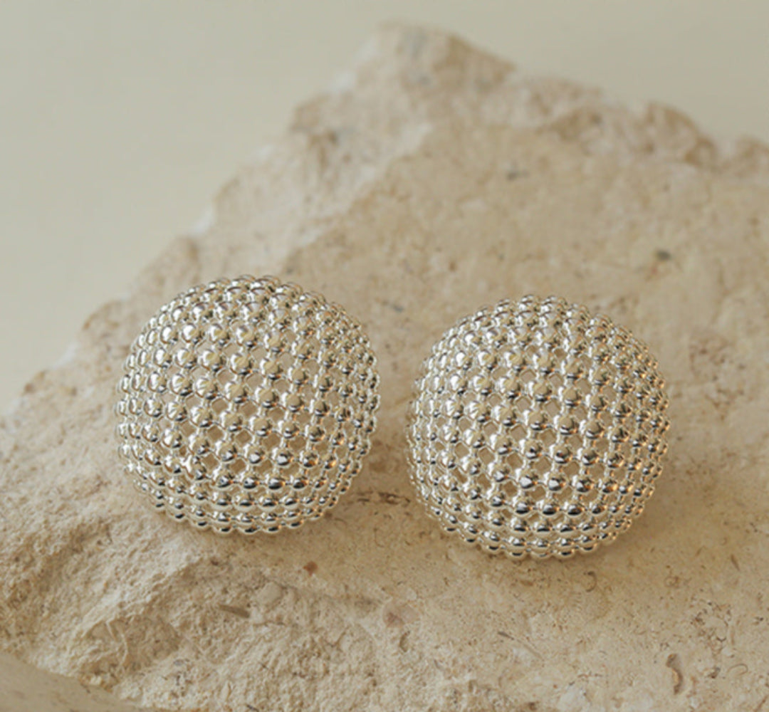 Hollow Wide Metal Stud Earrings