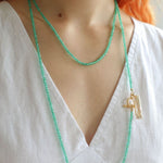 Sea's Embrace Green Agate Aquamarine Necklace