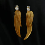 Vintage Old Leaf Artificial Pearl Earrings