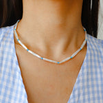 Spring Heartbeat Toothpick Pearl Necklace