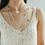 Aquamarine Series Baroque Pearl Ultra Long Necklace