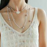 Aquamarine Series Baroque Pearl Ultra Long Necklace