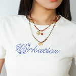 Peace Dove Pendant Agate Beaded Necklace-Gembea Jewelry