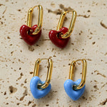 Enamel Heart-shaped Earrings Gembea Jewelry
