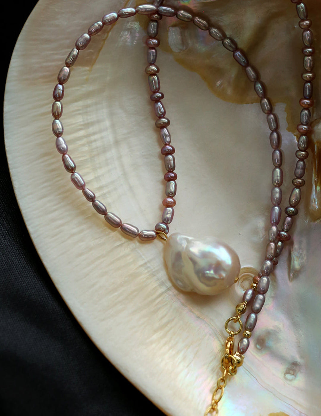 Natural Colorful Baroque Pearl Beaded Necklace