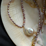 Natural Colorful Baroque Pearl Beaded Necklace