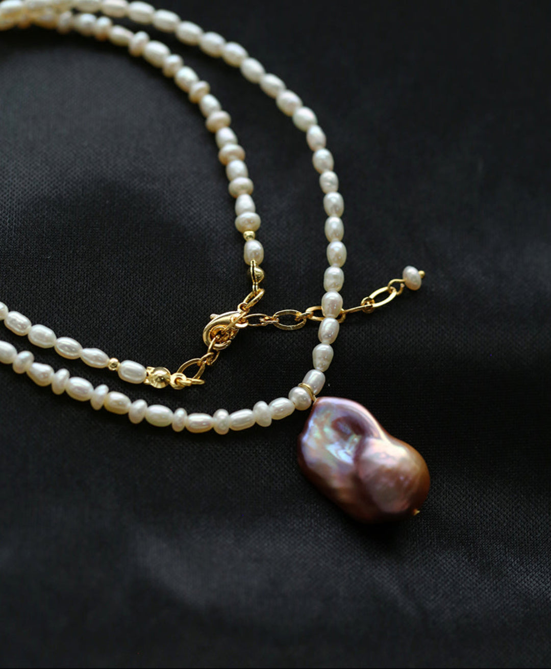 Natural Colorful Baroque Pearl Pendant Necklace