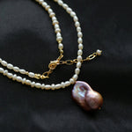 Natural Colorful Baroque Pearl Pendant Necklace