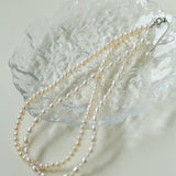 Pull Double Layers Beaded Pearl Necklace