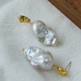 Lava Metal Baroque Pearl Drop Earrings