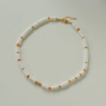 Colored Natural Stone Shell Beaded Choker Necklace