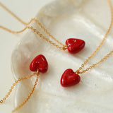 Gembea Jewelry Crush Red Heart Enamel Chain Necklace