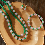 Spring Heartbeat Green Agate Necklace