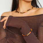Tiger's Eye Stone Beaded Bracelet-Gembea Jewelry