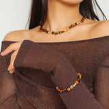 Tiger's Eye Stone Beaded Bracelet-Gembea Jewelry