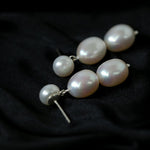 Three Freshwater Pearl Drop Earrings