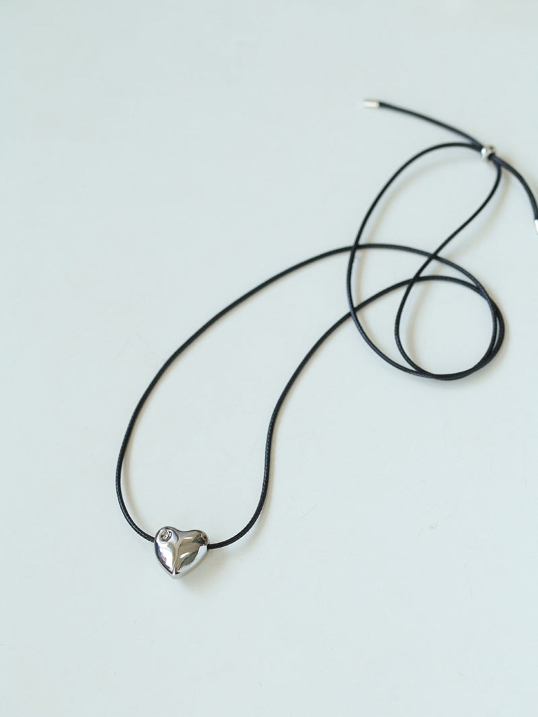 Heart Love Shaped Black Rope Necklace