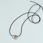 Heart Love Shaped Black Rope Necklace