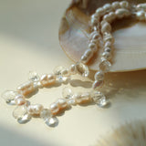 White Crystal Baroque Pearl Necklace