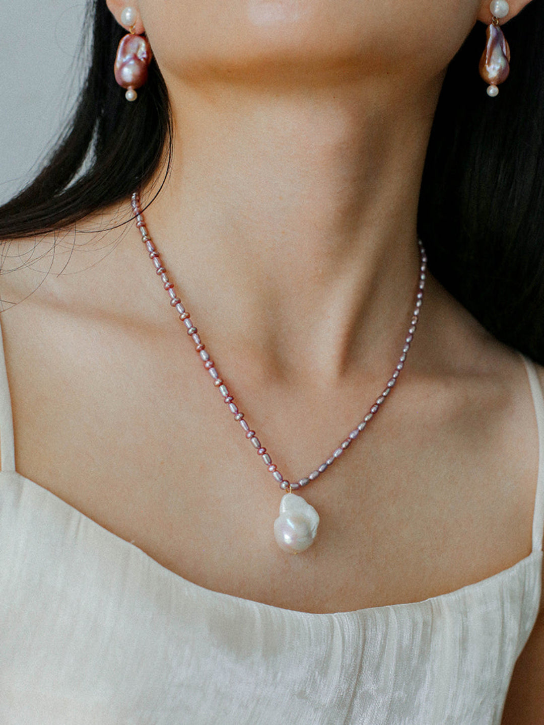 Natural Colorful Baroque Pearl Beaded Necklace