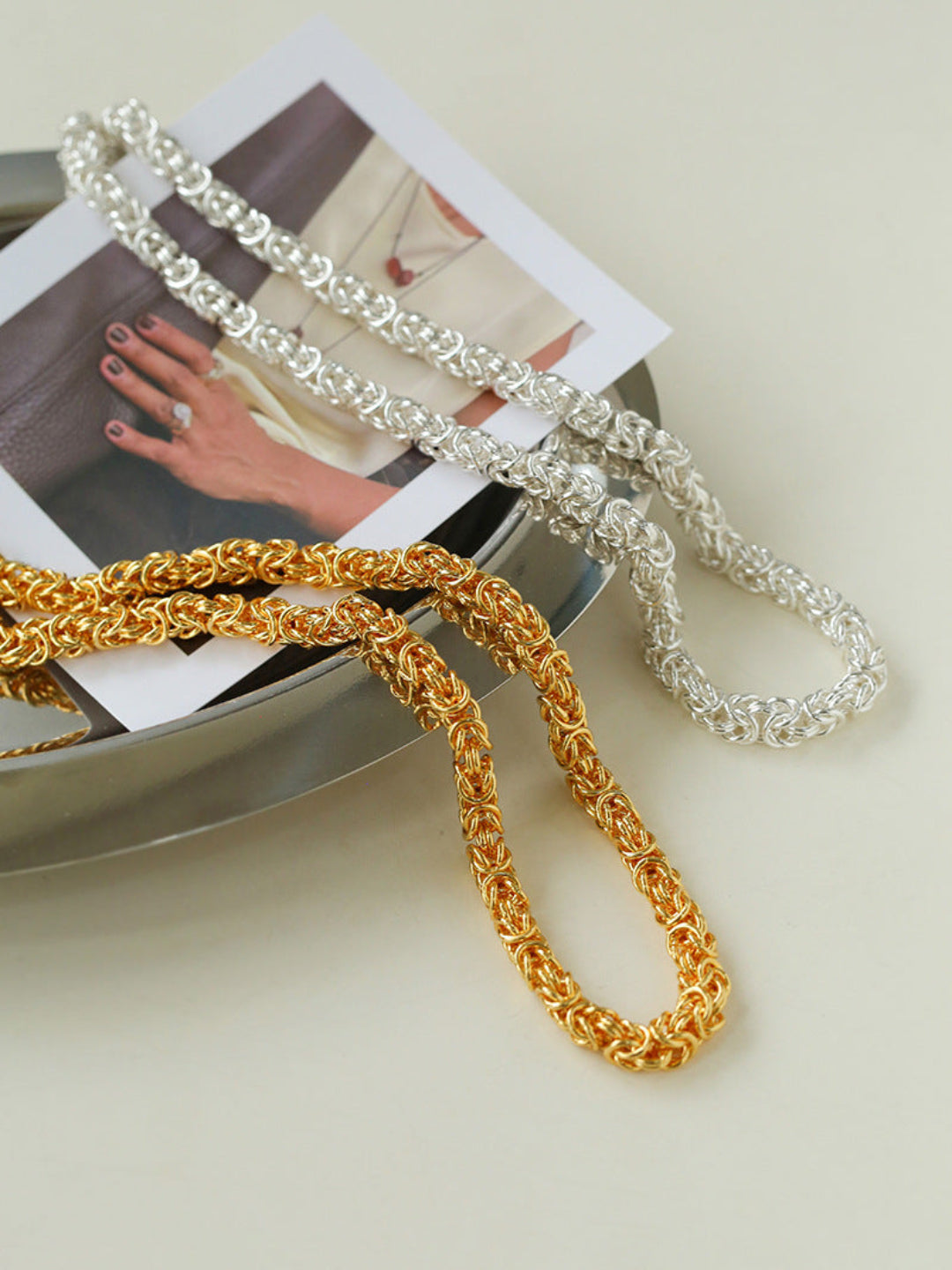 Thick Gold and Silver Chain Necklace