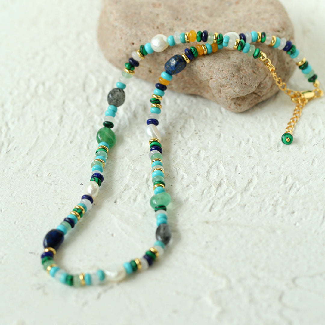 Gembea Jewelry Irregular Colored Natural Stone Necklace