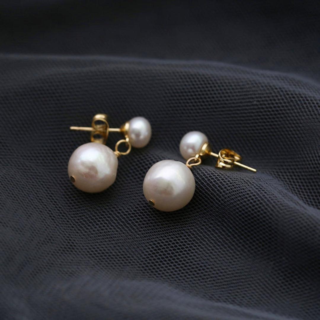 Petite Pearl Drop Studs Earrings - Gembea Jewelry