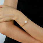Faceted Beaded Baroque Pearl Bracelet