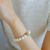 Threaded Glass Old Pearl Bracelet