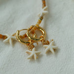 Holiday Starfish Hoop Earrings