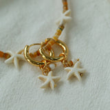 Holiday Starfish Hoop Earrings