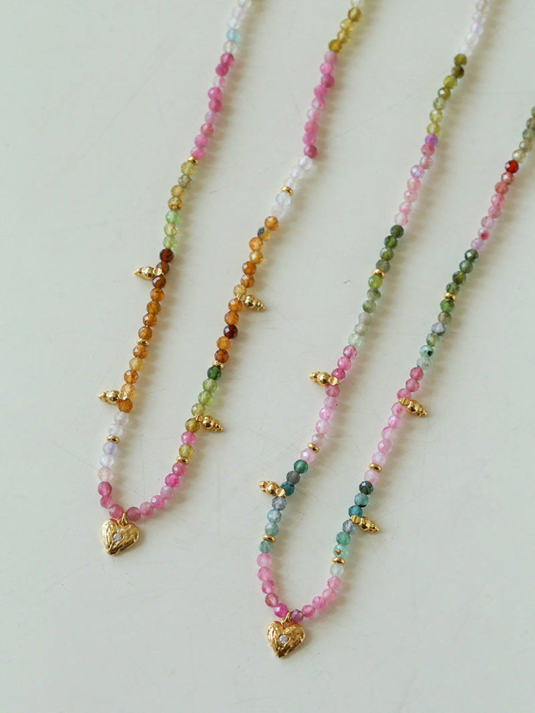 Gembea Jewelry Heart-shaped Colored Tourmaline Necklace