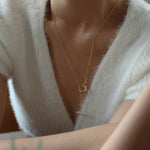 Y Shape Pearl OT Buckle Chain Necklace