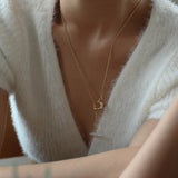 Y Shape Pearl OT Buckle Chain Necklace