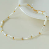 Handmade Drop White Mother of Pearl Necklace