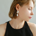 Metal Lava Baroque Pearl Drop Earrings