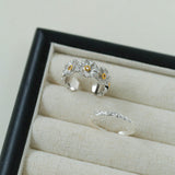 S925 Silver Little Daisy Open Set Ring