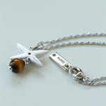 Silver Chain Tiger's Eye Pendant Necklace-Gembea Jewelry