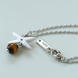 Silver Chain Tiger's Eye Pendant Necklace-Gembea Jewelry