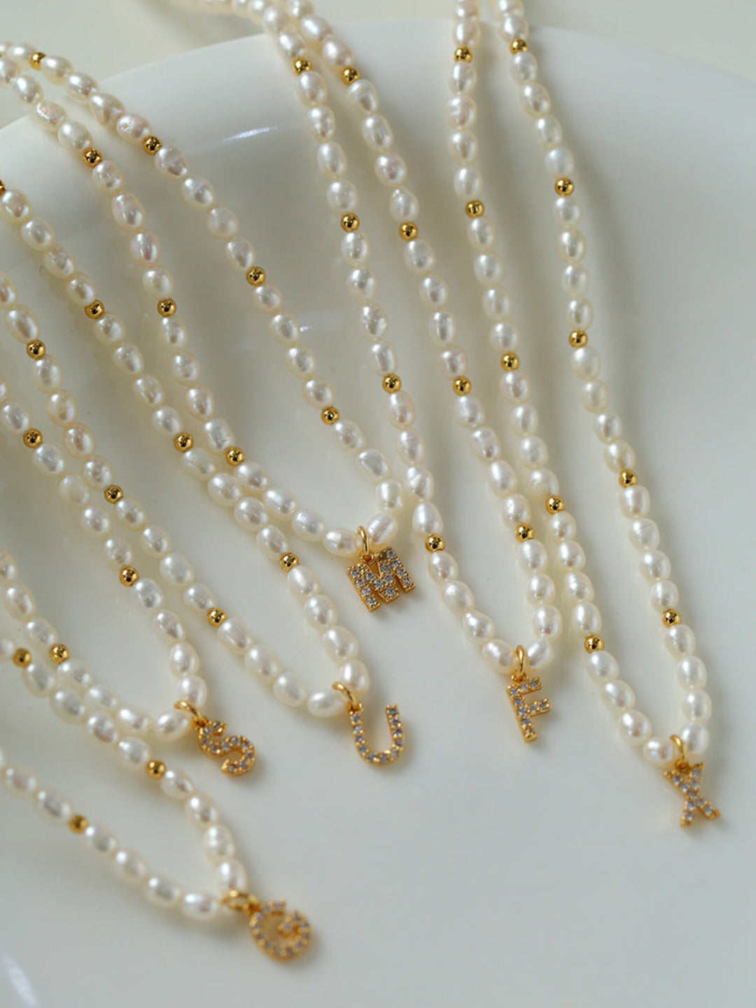 Vintage 26 Letter Pearl Necklace