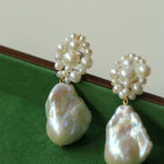 Hand-woven Baroque Winding Pearl Earrings