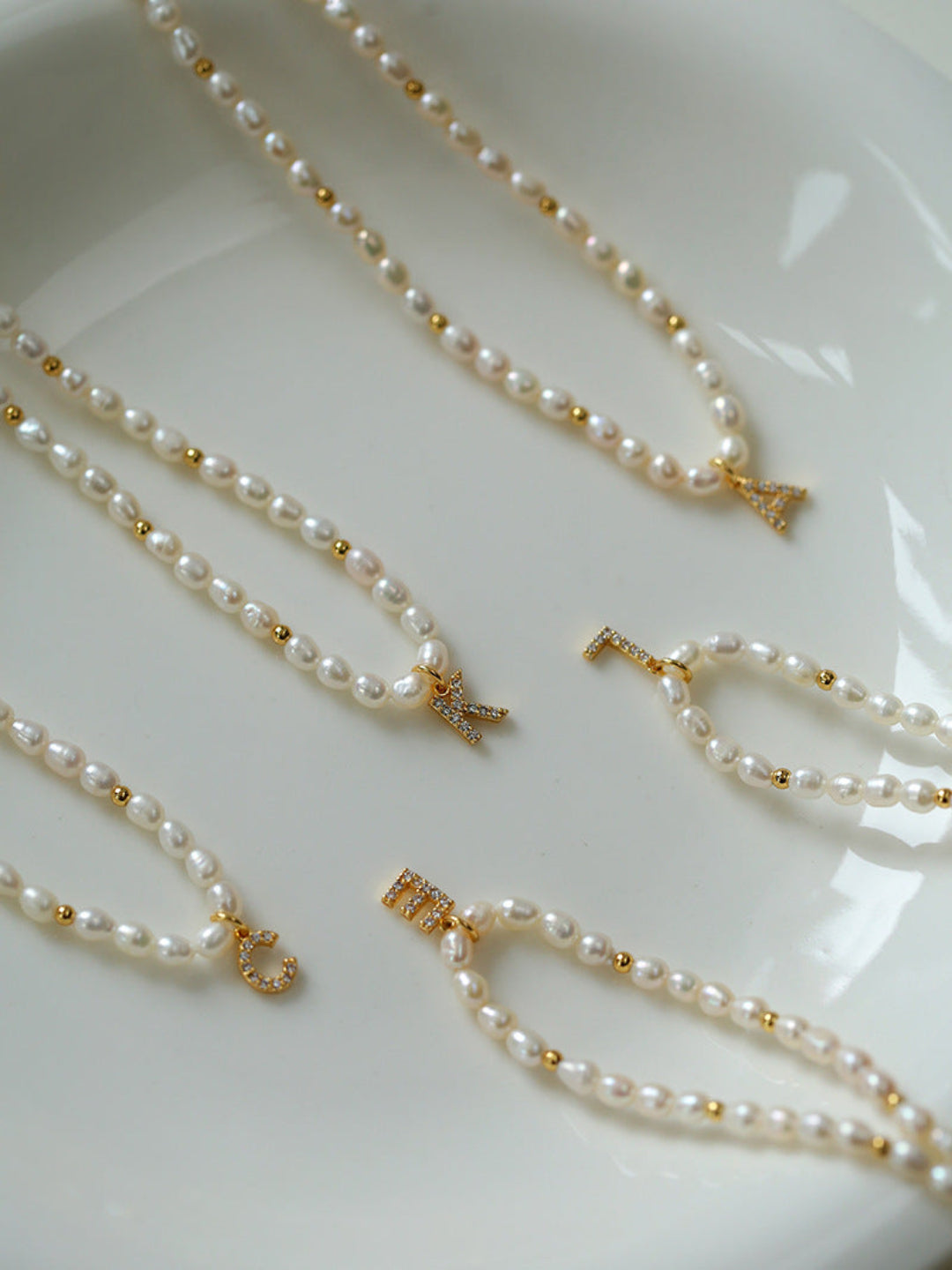 Vintage 26 Letter Pearl Necklace