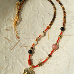 Summer Elephant Pendant Stone Beaded Necklace-Gembea Jewelry