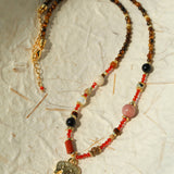 Summer Elephant Pendant Stone Beaded Necklace-Gembea Jewelry