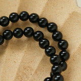 Classic Black Agate Beaded Necklace-Gembea Jewelry