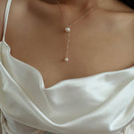 A Model Vintage 14K Gold Chain Pearl Necklace