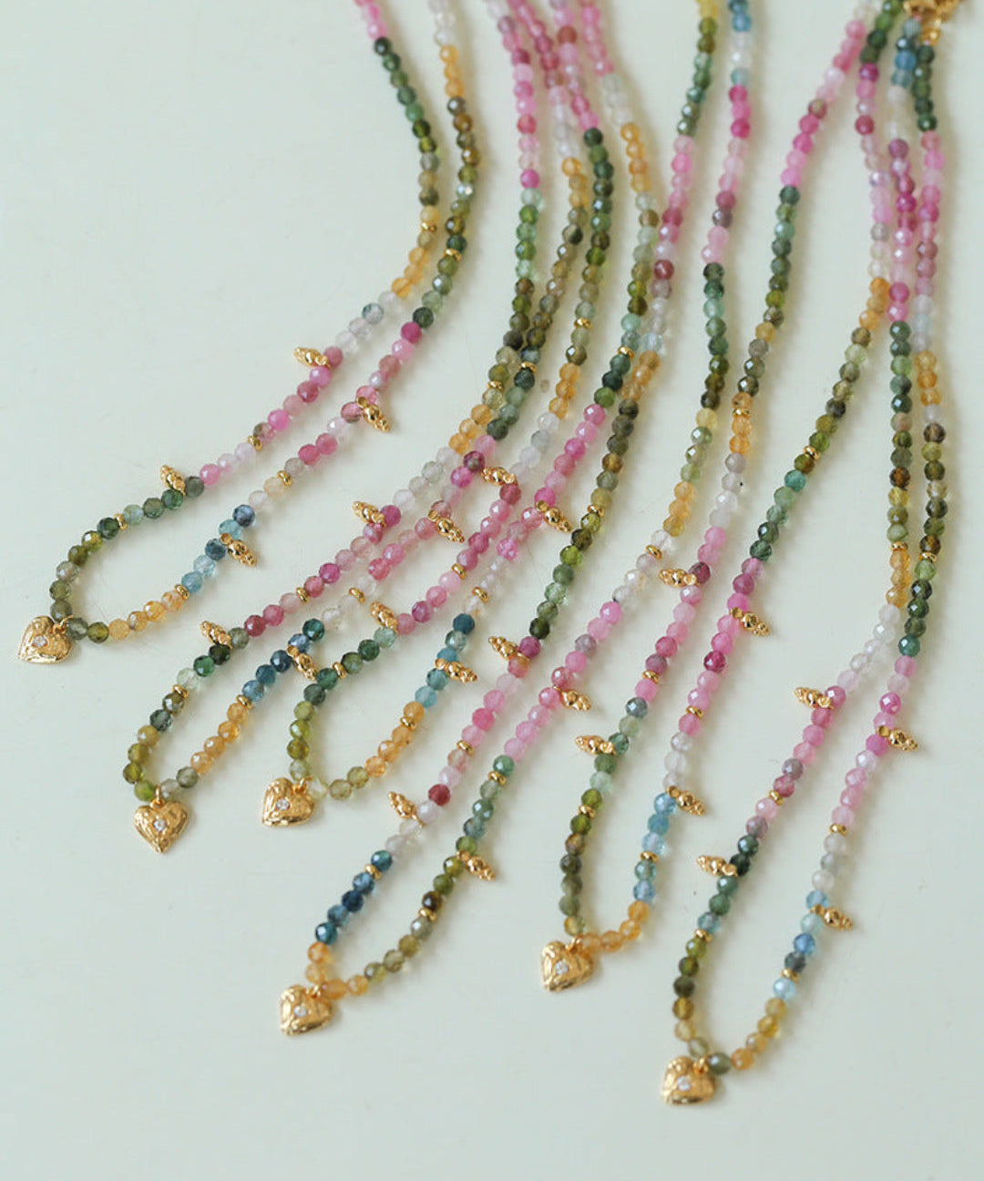 Gembea Jewelry Heart-shaped Colored Tourmaline Necklace