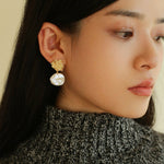 Foil Petals Baroque Stud Earrings