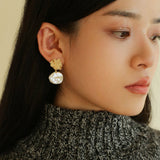 Foil Petals Baroque Stud Earrings